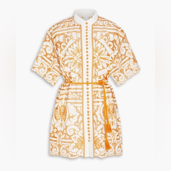 Zimmermann Dresses & Skirts - Zimmermann Orange Broderie Anglaise Cotton Mini Dress NWT